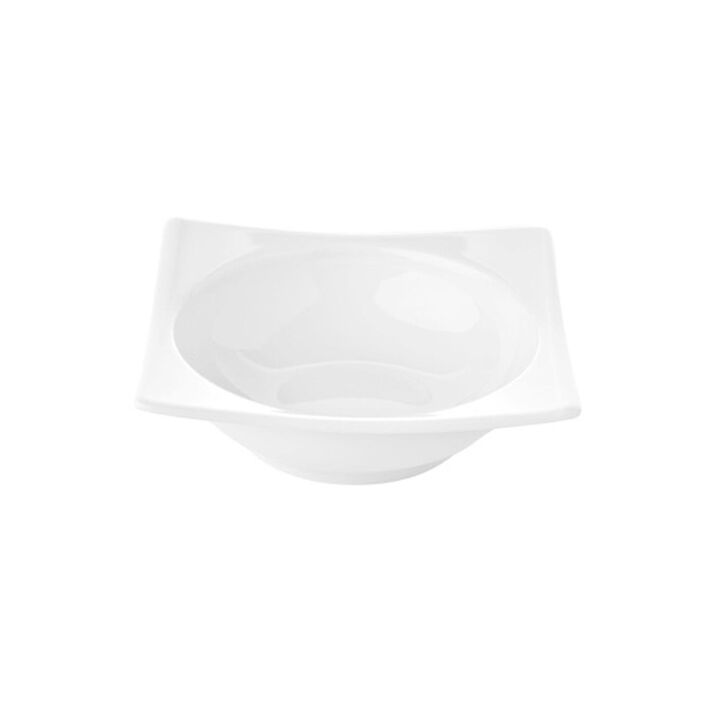 Porcelain Hong Kong 6" x 6" x h:2" 1 oz. Square White Porcelain Bowl
