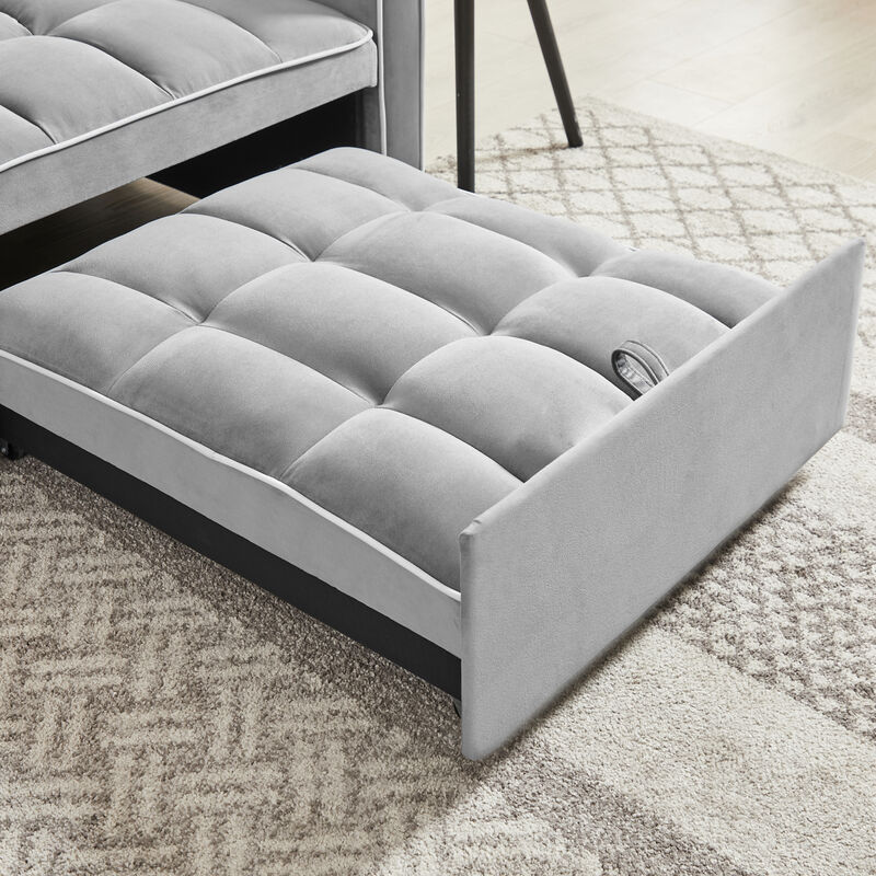 Adjustable Folding Sofa Bed Chair - Grey