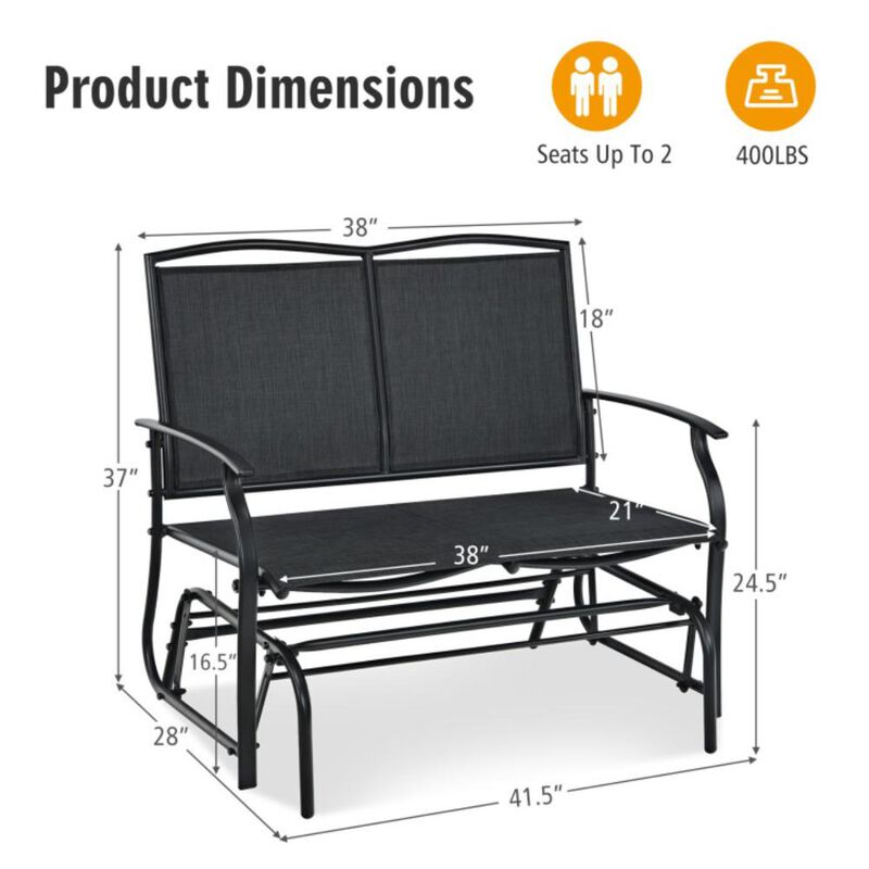 Hivvago Iron Patio Rocking Chair for Outdoor Backyard and Lawn