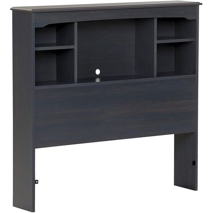 Hivvago Twin size Bookcase Headboard in Dark Blueberry Finish