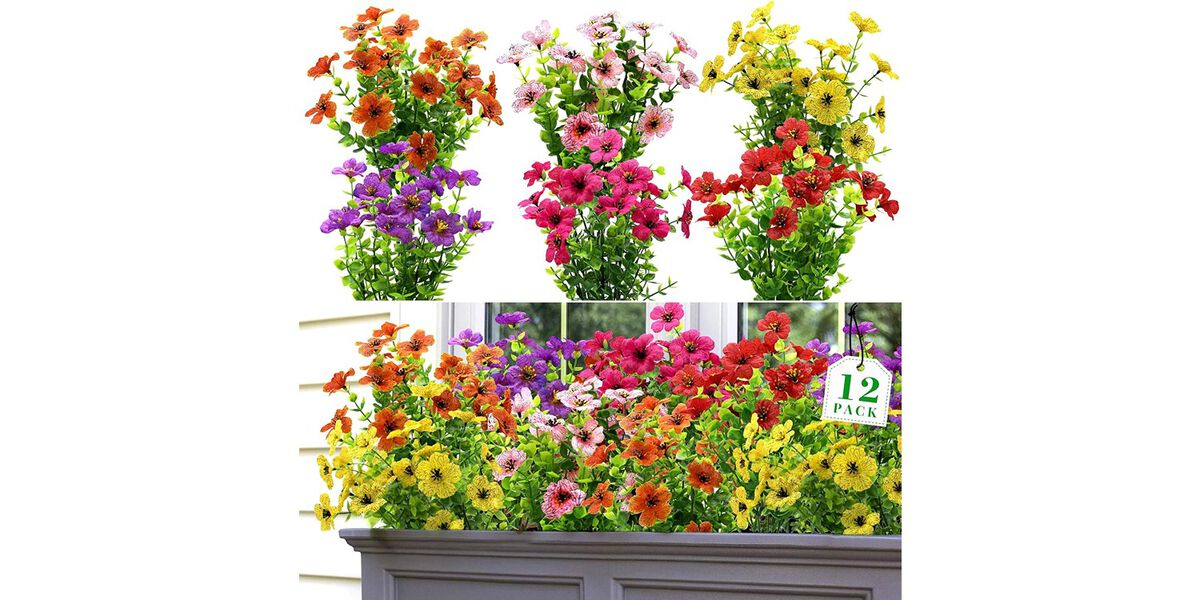 12 Bundles Spring Artificial for Outdoors Home Decor