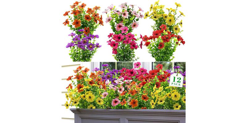 12 Bundles Spring Artificial for Outdoors Home Decor