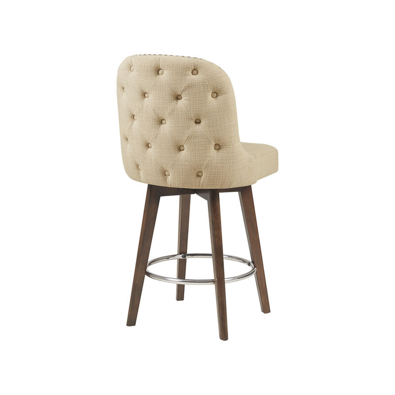 Gracie Mills Margy 360-Degree Elegance Counter Stool with Swivel Seat