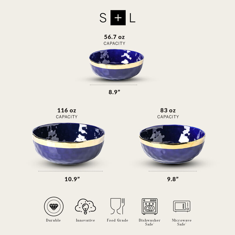 Stone Lain Florian Porcelain Serving Bowl Set 3 Piece