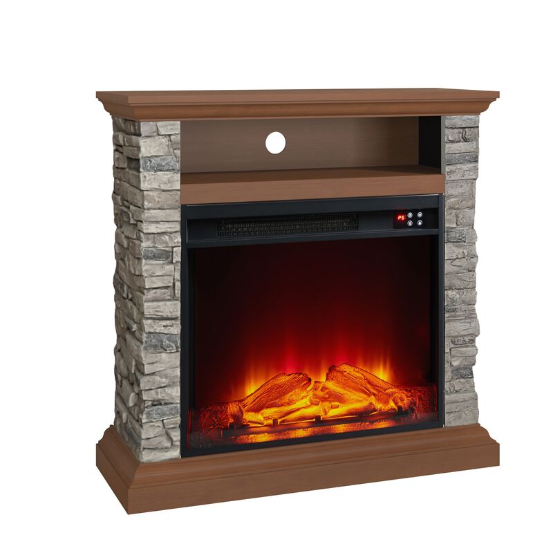 FESTIVO 32" Cozy Fireplace with Realistic Wood & Stone Finish