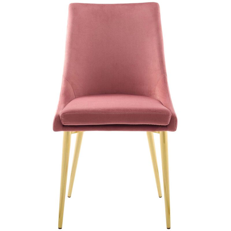 Modway Viscount Modern Accent Performance Velvet Dining Chair, Dusty Rose