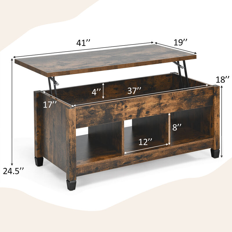 Lift Top Coffee Table with Hidden Storage Compartment