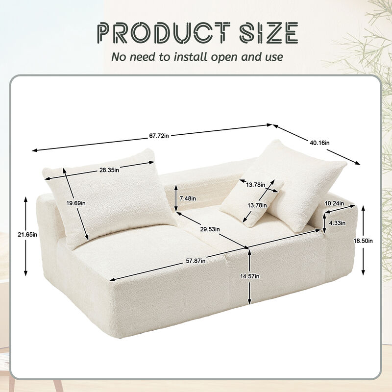 Merax Modern Deep Seat Chenille Fabric Sofa Couch