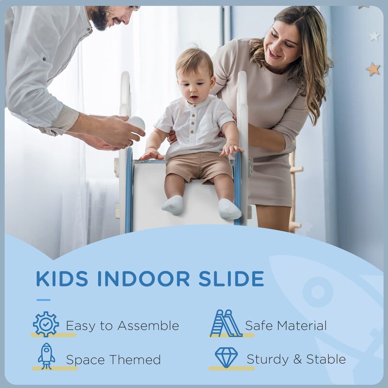 Blue Toddler Play: Indoor Space Theme Slide & Climber for Ages 1.5-3