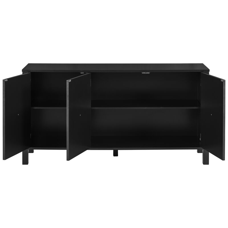 Merax Sideboard Cabinet with Curved Swirl Patterned Doors