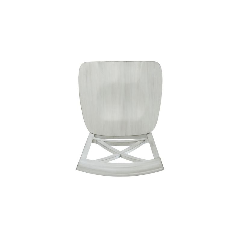 Wooden Dining Chair with X Shaped Back, Set of 2, White-Benzara