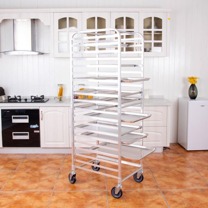 Hivvago 26 x 20 x 70 Inch 20 Sheet Aluminum Pan Rolling Bakery Rack