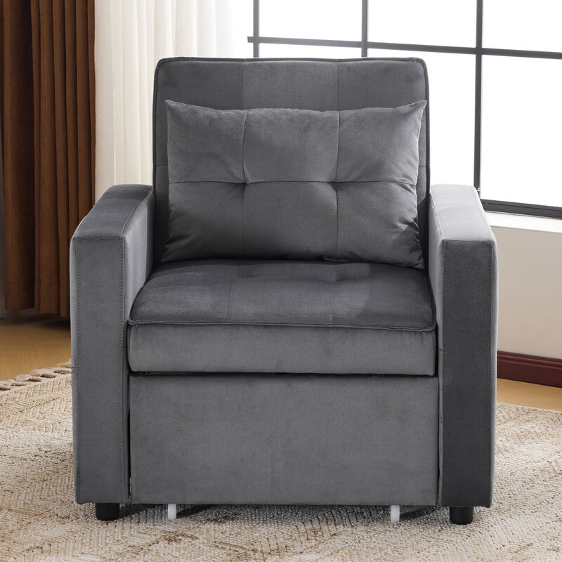 Merax Convertible Sleeper Sofa Chair Bed with Pillow & Pocket