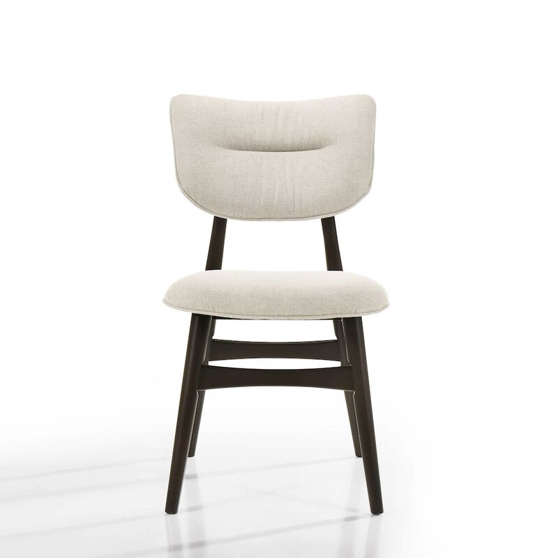 Omax Decor Joss Solid Wood Dining Chairs in Oatmeal Fabric Upholstery (Set of 2)