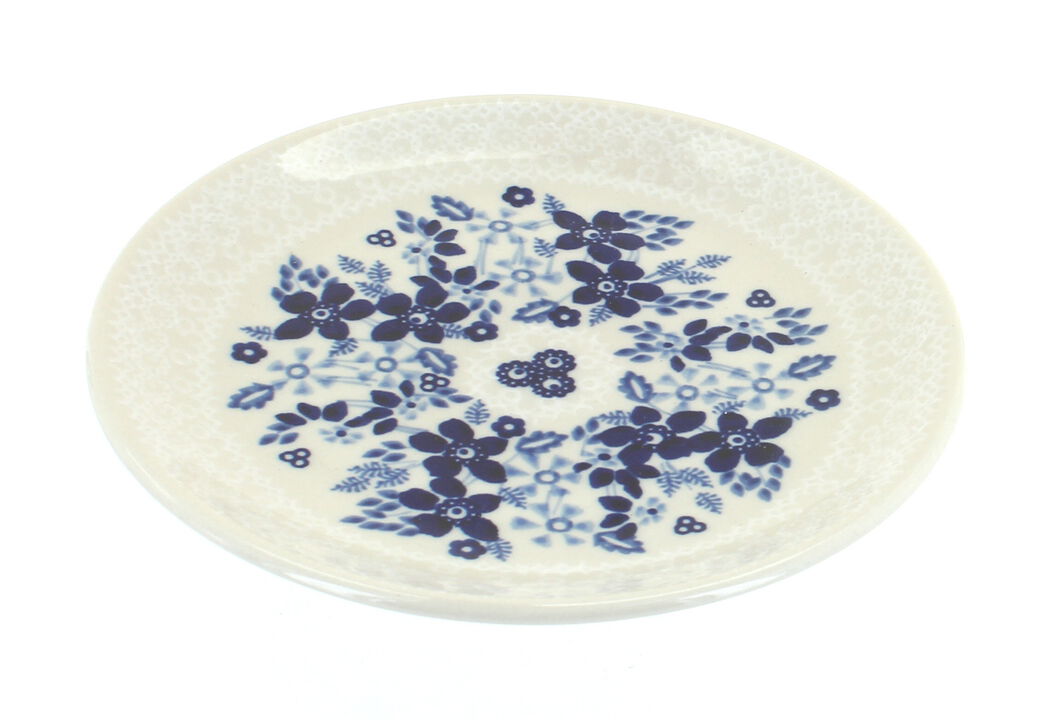 Blue Rose Polish Pottery Dots Dessert Plate