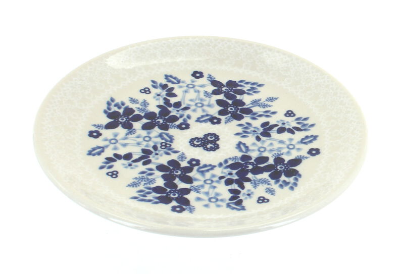 Blue Rose Polish Pottery Dots Dessert Plate
