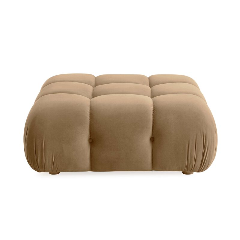 Calliope Cream Vegan Shearling Modular Ottoman
