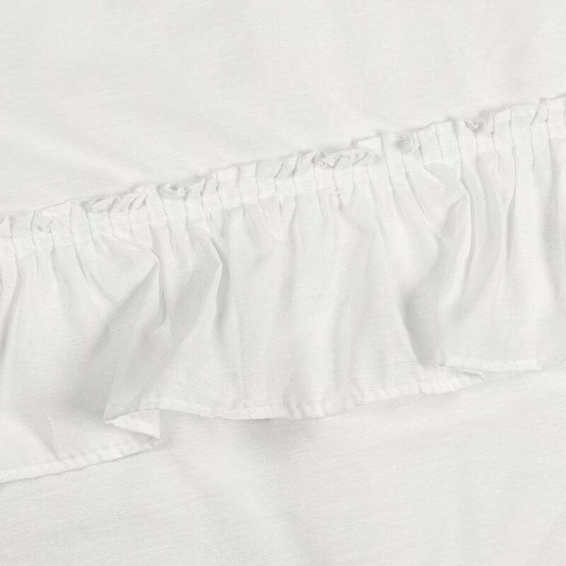 Ellis Stacey 1.5" Rod Pocket High Quality Fabric Solid Color Window Ruffled Swag 60"x38" Ice Cream