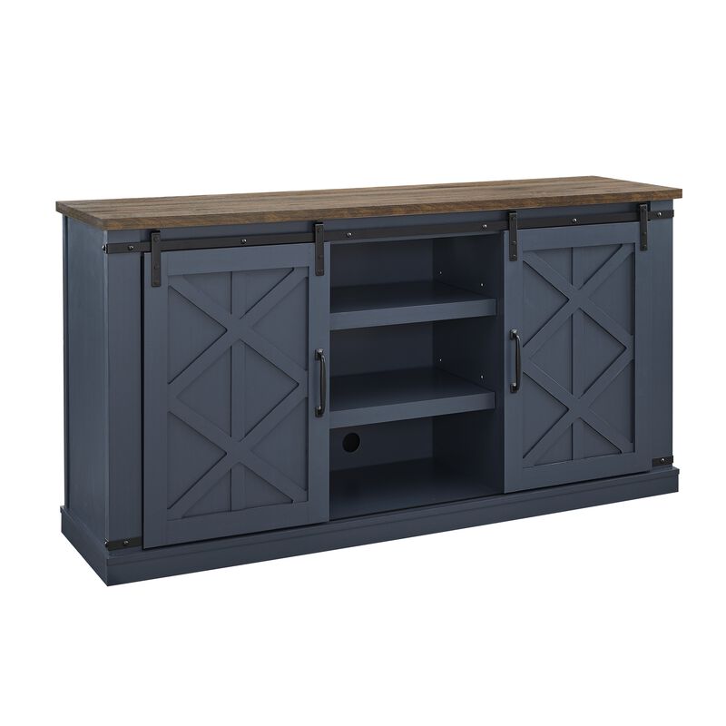FESTIVO 58" Farmhouse Sliding Barn Door TV Stand - Fits TVs up to 65"