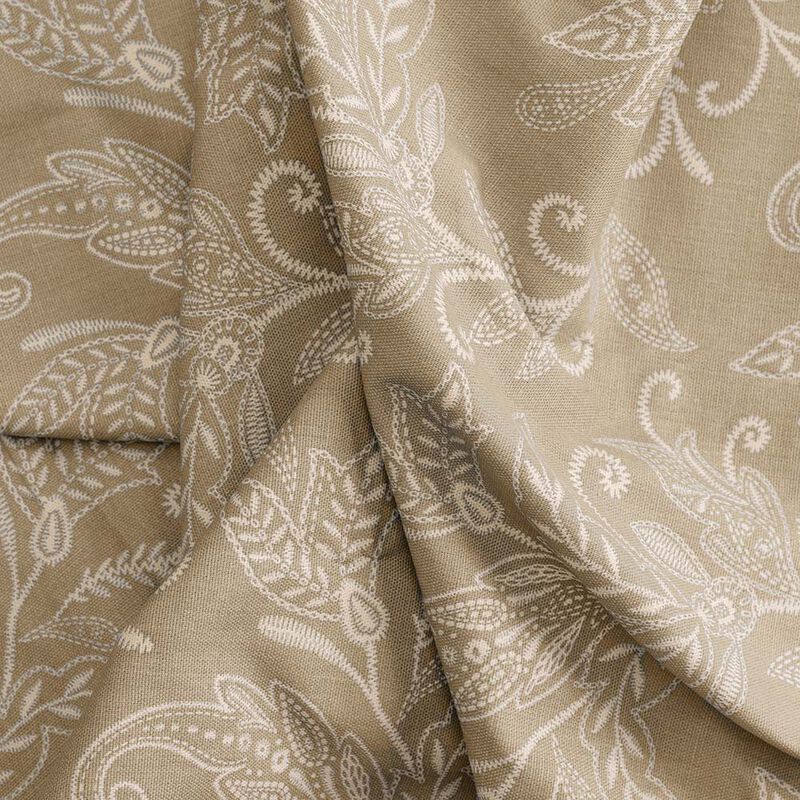 Ellis Curtain Lexington Leaf Pattern on Colored Ground Curtain Tiers