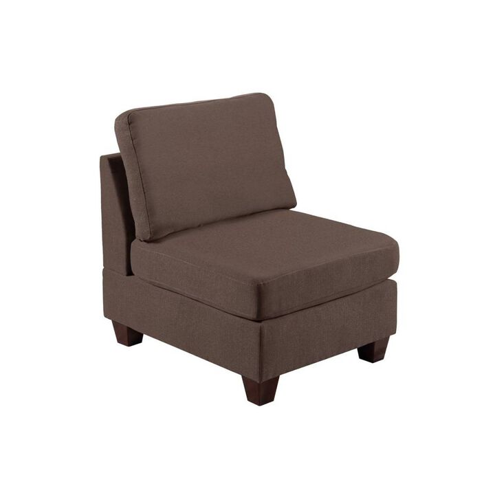 Living Room Furniture Armless Chair Coffee Linen Like Fabric 1 Piece Cushion Armless Chair