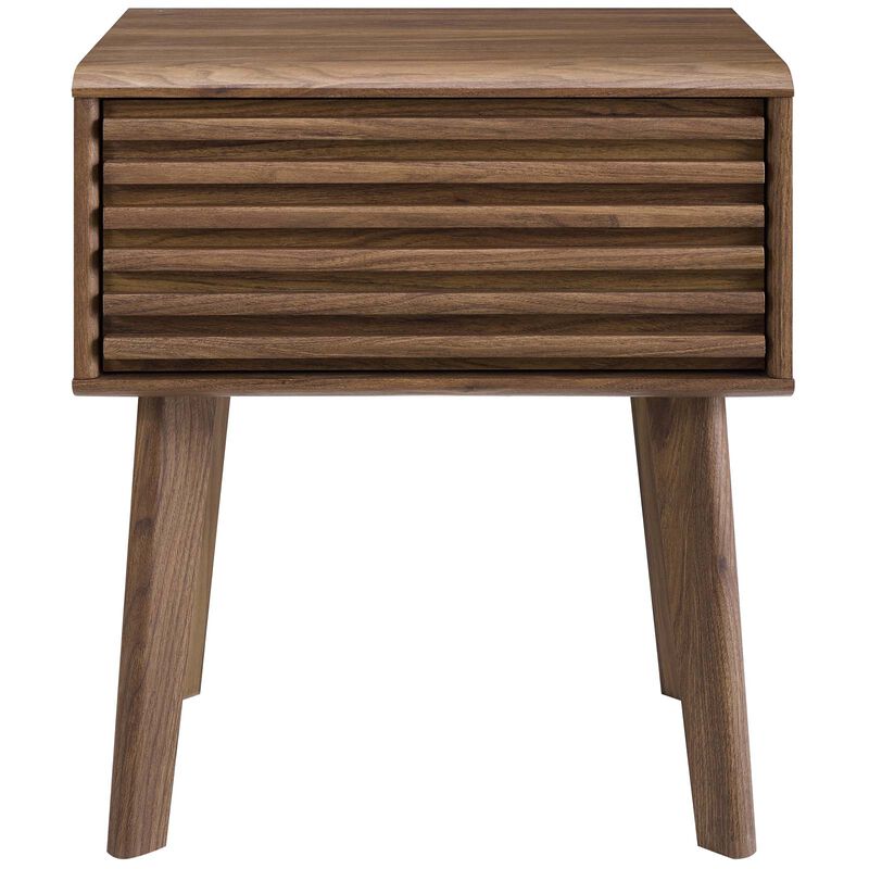 Render End Table Nightstand Walnut