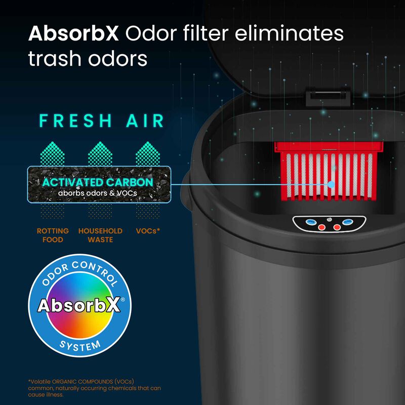 iTouchless 13 Gallon  Black Sensor Trash Can