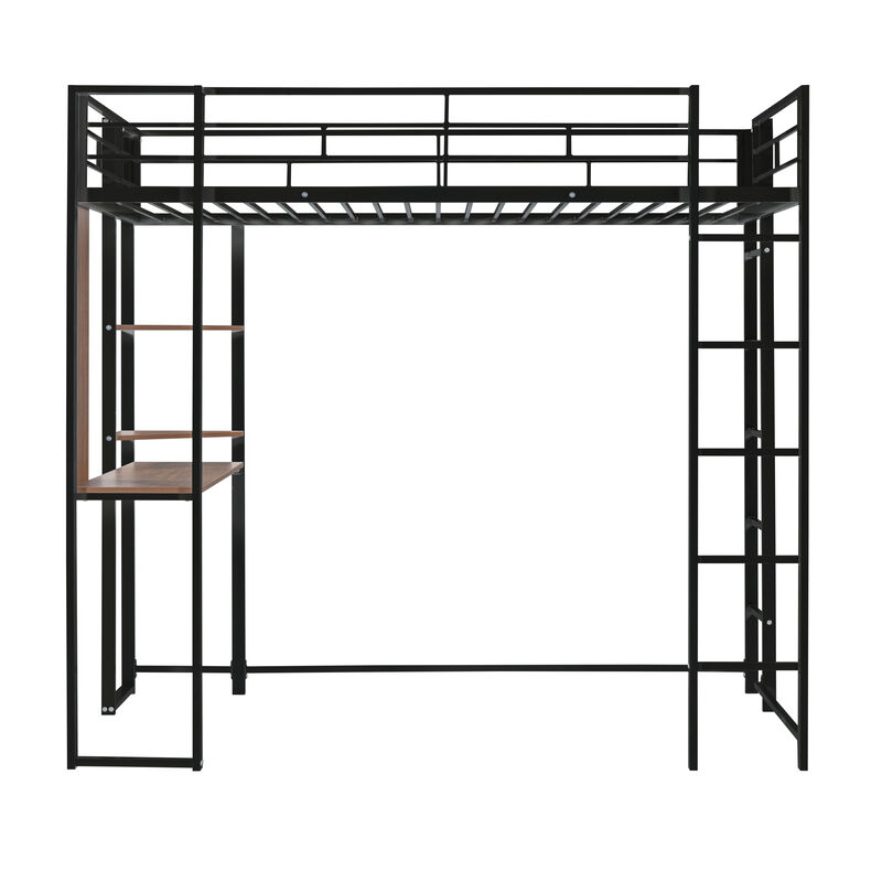 Merax Loft Bed Frame with 2 Built-in Ladders