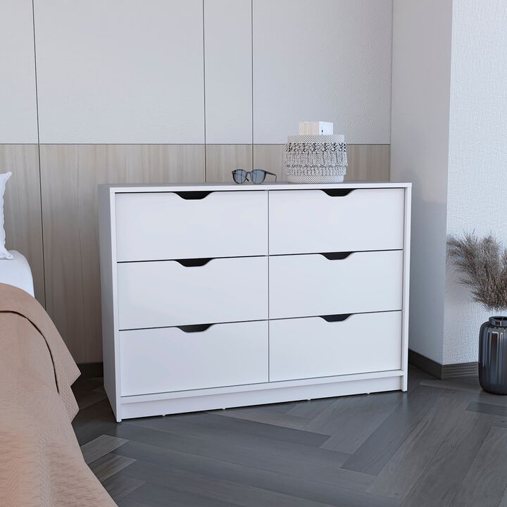 DEPOT E-SHOP Houma 4 Drawer Dresser with 2 Lower Cabinets, Drawer Chest