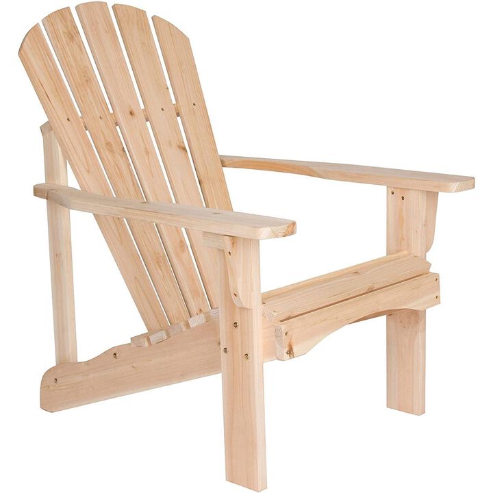 Hivvago Ergonomic Natural Cedar Wood Adirondack Chair