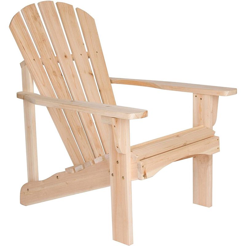 Hivvago Ergonomic Natural Cedar Wood Adirondack Chair