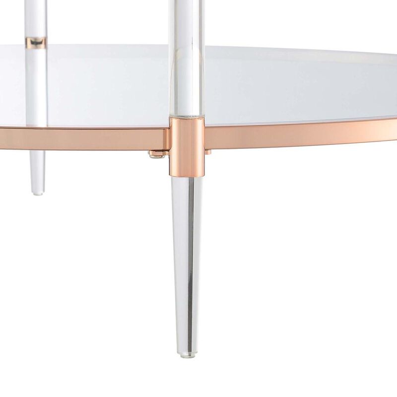 Convenience Concepts Royal Crest 2 Tier Acrylic Glass Coffee Table