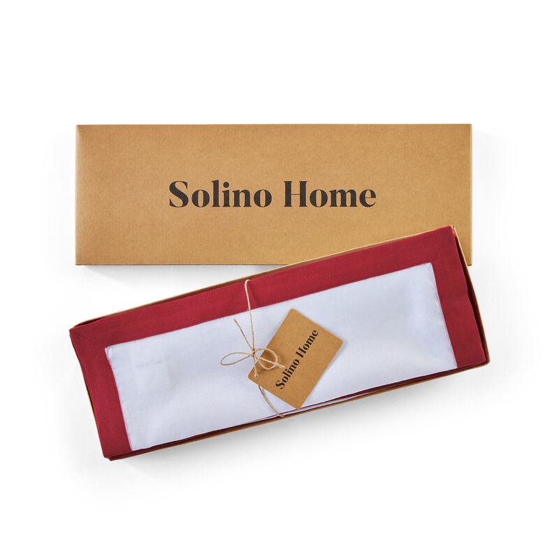 Solino Home 100% Pure Linen Placemats 14 x 19 Inch Set of 4 | Classic