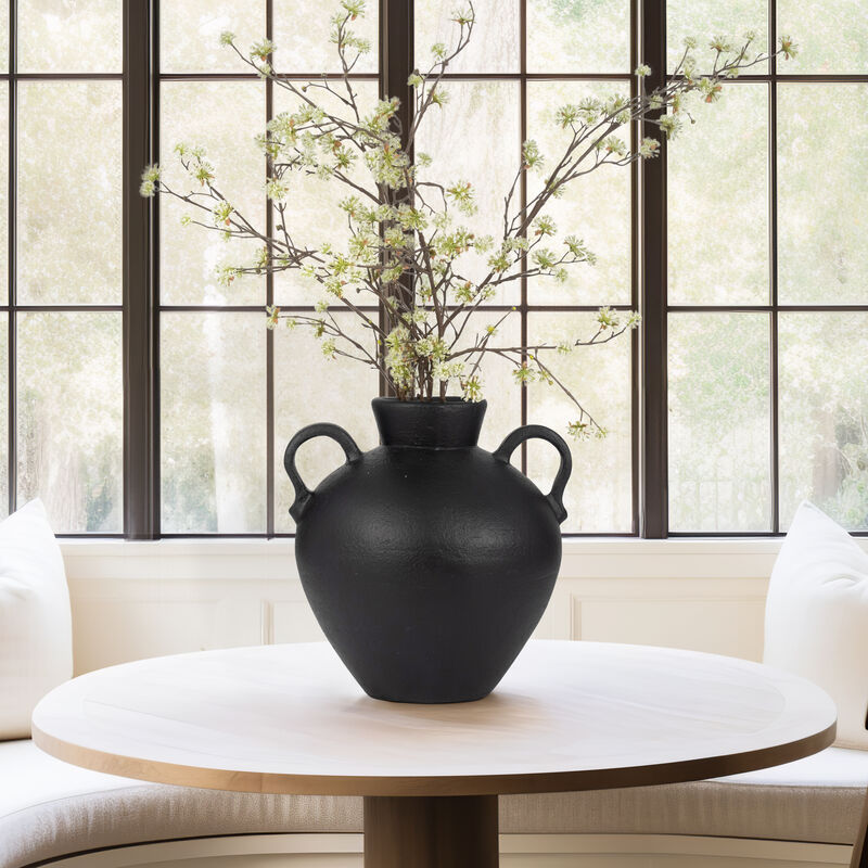 17" Organic Jug With 2 Handles, Black