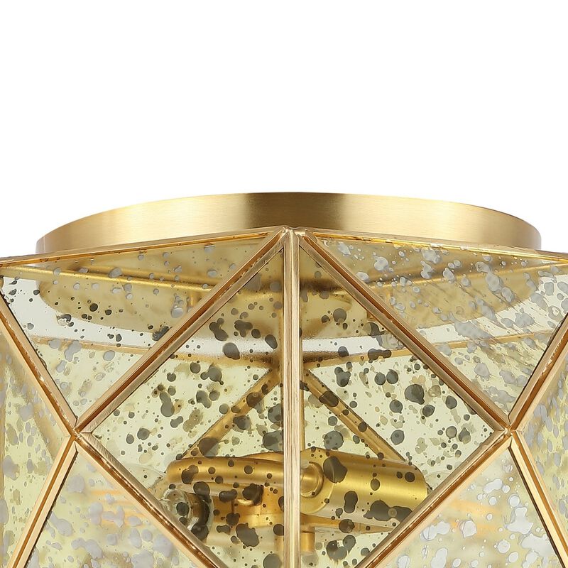 Violet 2-Light Industrial Vintage Iron/Glass LED Flush Mount