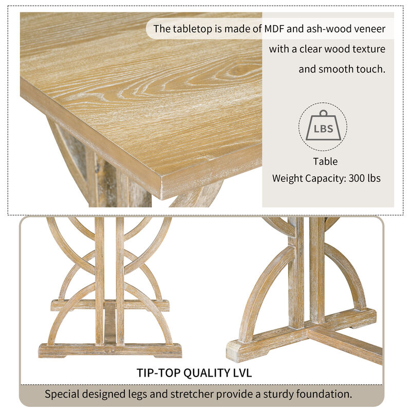 Merax 6-Piece Retro Rectangular Dining Table Set