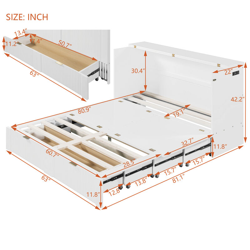 Merax Murphy Bed with Sockets and USB Ports