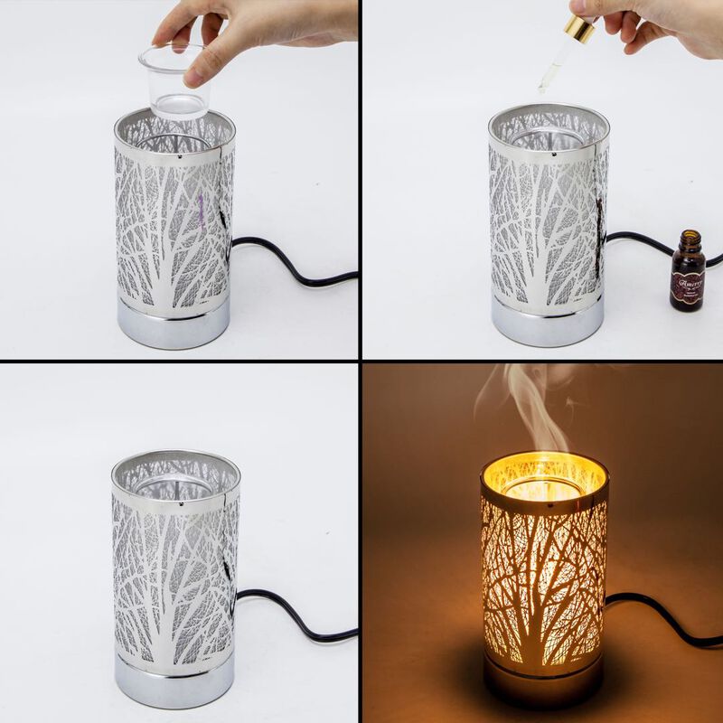 7" Touch lamp/Oil burner/Wax warmer-Black Horses