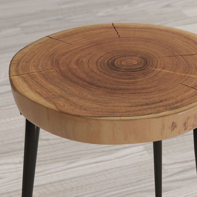 Jofran Global Archive Flat-Pack Wood and Iron Accent Tables (Set of 2)