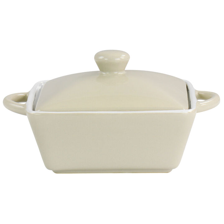 Martha Stewart Mini Stoneware Casserole with Lid in Beige