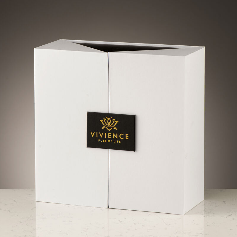 Clear Reed Diffuser With White Circular Inlay, "Lily Of The Valley" Scent