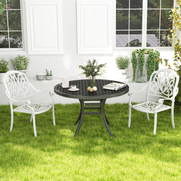 Hivvago 2 Pieces Patio Cast Aluminum Dining Chairs with Armrests