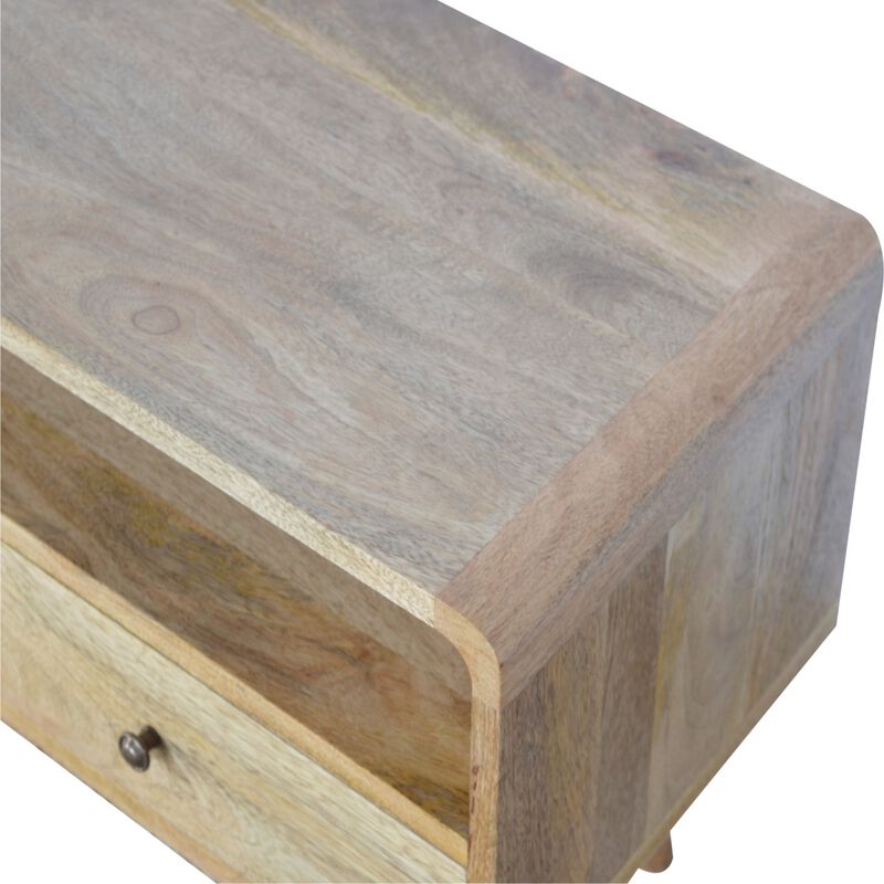 Artisan Furniture Curved Oak-ish   Solid Wood 2 Drawer Media Unit