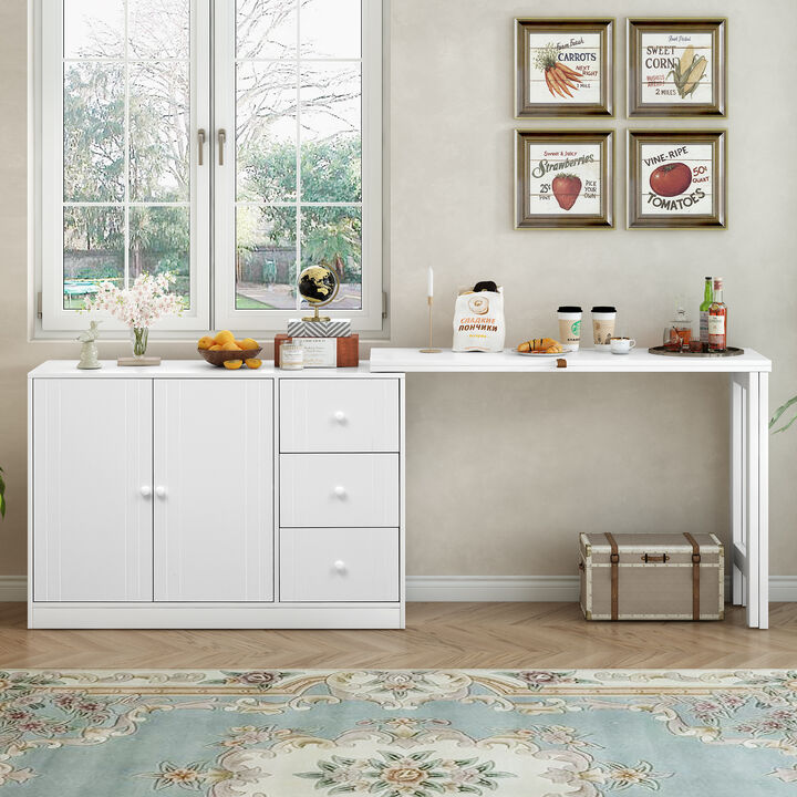 Merax Sideboard Cabinet with Adjustable Pull-Out Top