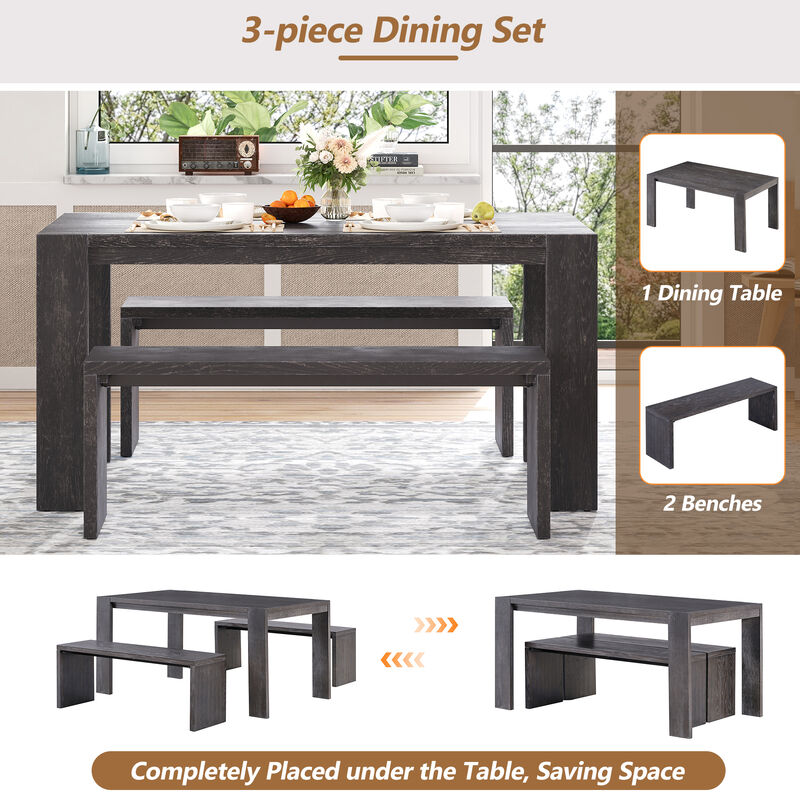 Merax  3-piece Farmhouse Dining Set
