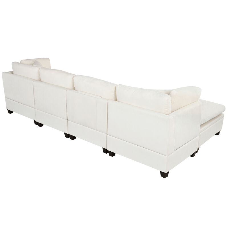 Merax Modular Sectional Sofa with 2 Hidden Cup Holders