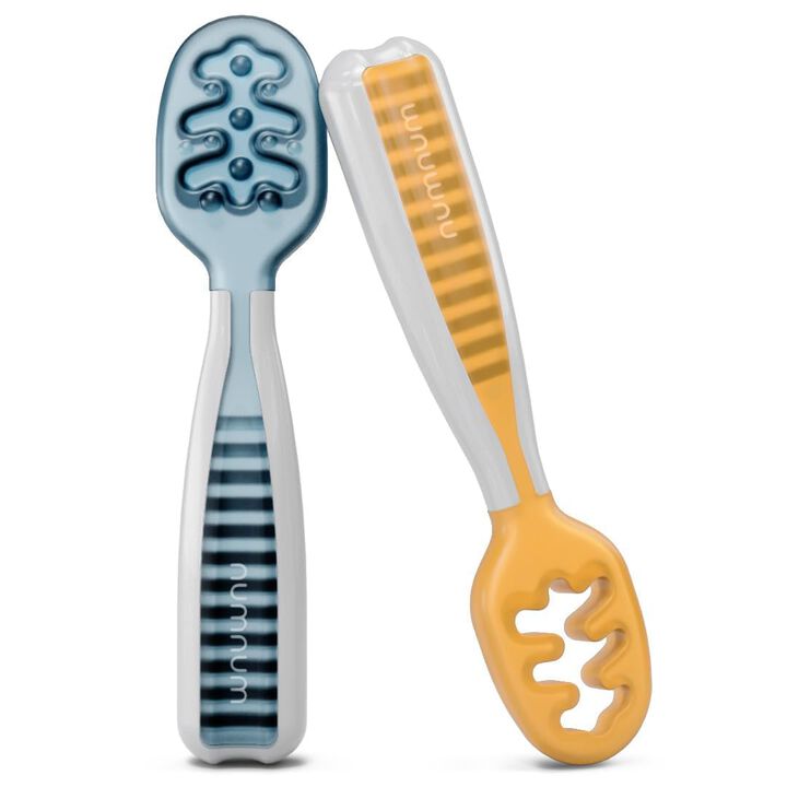 Baby Essentials Pre-Spoon GOOtensils for 6+ Months, First Stage Self-Feeding Spoons for Weaning