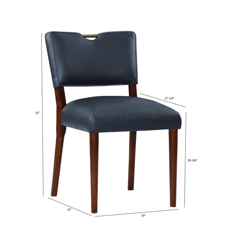 Bonito Midnight Blue Faux Leather Dining Chair - Set of 2
