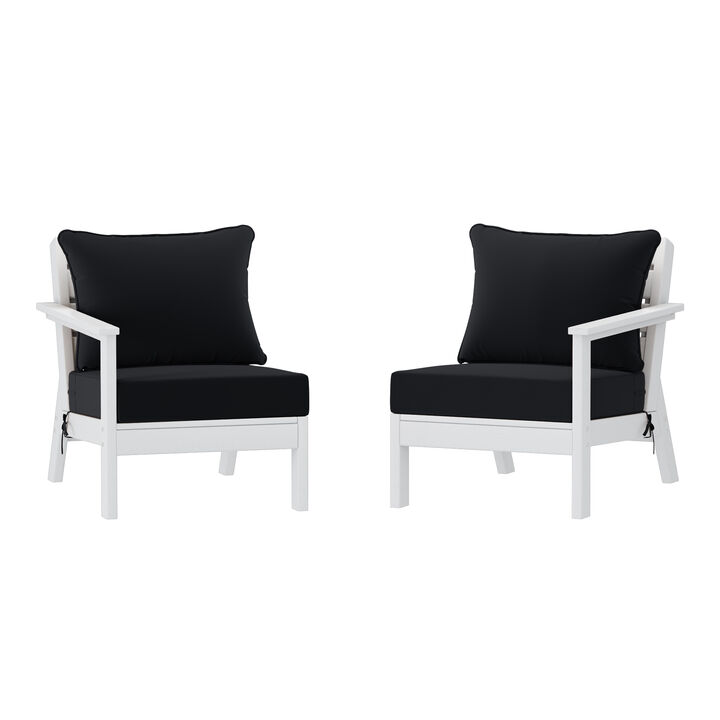 WestinTrends Outdoor Patio HDPE Loveseat Sofa with Patio Cushions