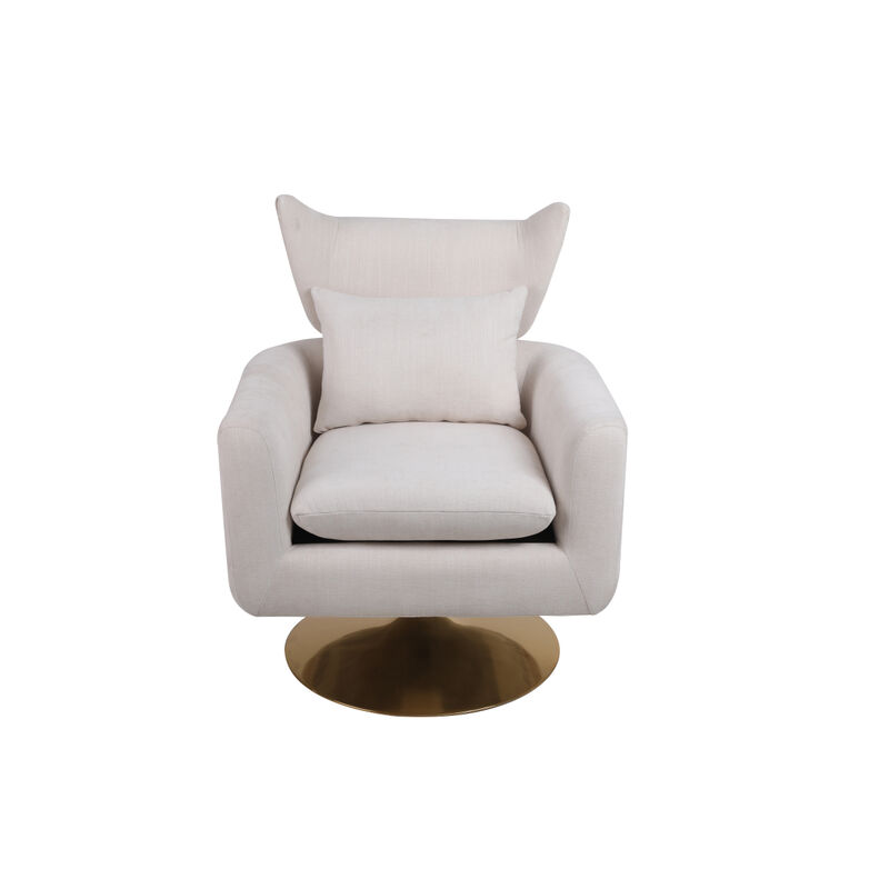 Classic Mid-Century 360-Degree Swivel Accent Chair, Linen